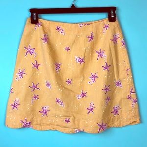 Lilly Pulitzer Vintage Seersucker Starfish Skirt 8